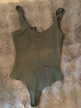 Womens Olive Green One-Piece Bodysuit